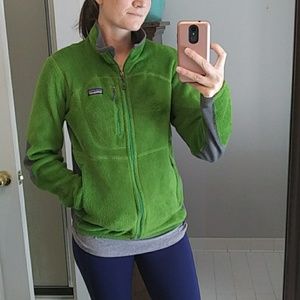 Patagonia Green Fuzzy Zip Jacket